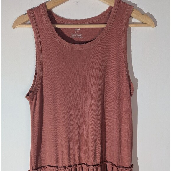 Aerie Stretch Jersey Knit Tiered Boho Maxi Sleeveless Sundress Dress Size Small - Picture 3 of 7